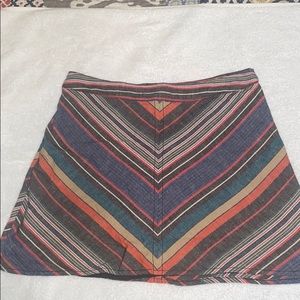 Free People Yours Truly Chevron Striped Mini Skirt